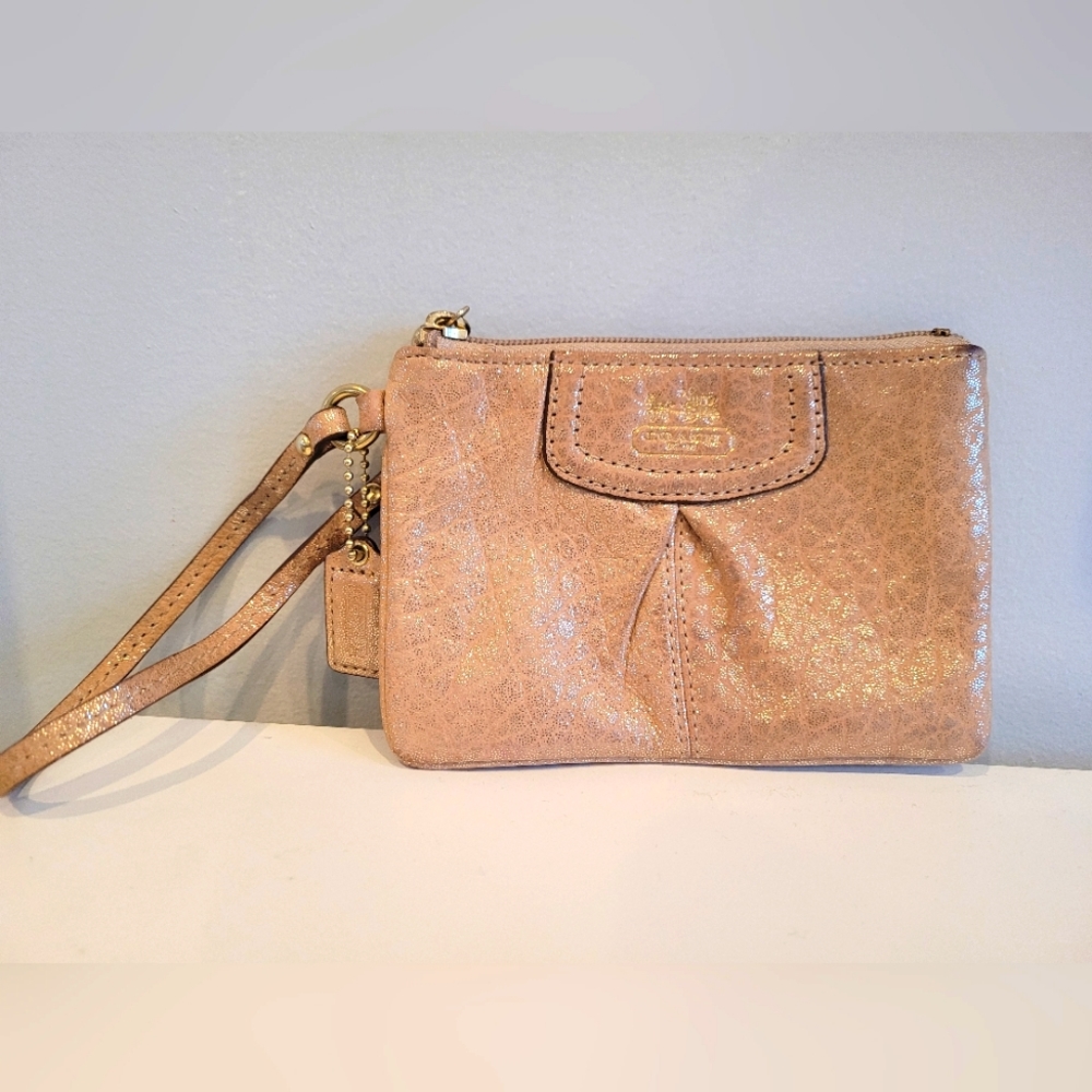 Gold COACH Wristlet